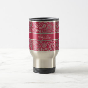 Elegante modische Paisleyblumenmusterillustration Reisebecher