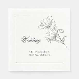 Elegante Mohnblume Blume Moderne Hochzeit Papa Nap Serviette