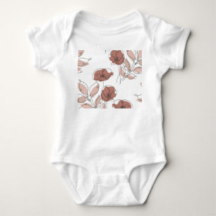Elegante Mohnblumen-Blume Nahtloses Muster Baby Strampler
