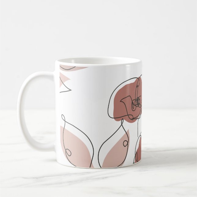 Elegante Mohnblumen-Blume Nahtloses Muster Kaffeetasse (Links)