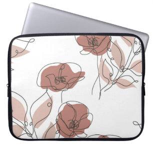 Elegante Mohnblumen-Blume Nahtloses Muster Laptopschutzhülle