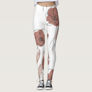 Elegante Mohnblumen-Blume Nahtloses Muster Leggings