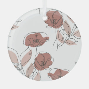 Elegante Mohnblumen-Blume Nahtloses Muster Ornament Aus Glas