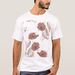 Elegante Mohnblumen-Blume Nahtloses Muster T-Shirt