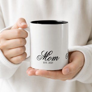 Elegante Mom etabliertes Jahr Schwarzschrift Zweifarbige Tasse