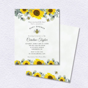 Elegante Mommy to BEE Sunflowers Bloral Baby Showe Einladung