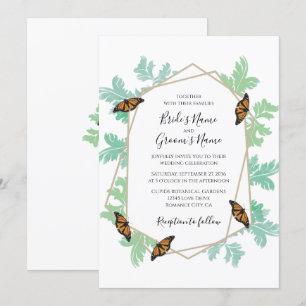 Elegante Monarch Butterfly Hochzeit Einladung