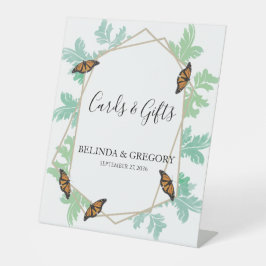 Elegante Monarch Butterfly Hochzeitkarten & Gesche Sockelschild
