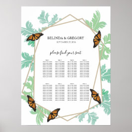 Elegante Monarch Butterfly Hochzeitstabelle Poster