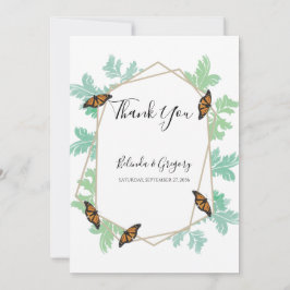Elegante Monarch Butterfly Wedding Dankeschön Card Dankeskarte