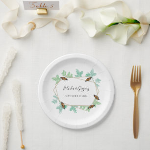 Elegante Monarch Butterfly Wedding Pappteller