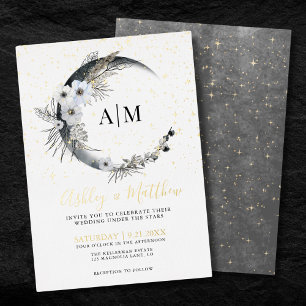Elegante Mond Himmel Hochzeit Folien-Einladung Folieneinladung