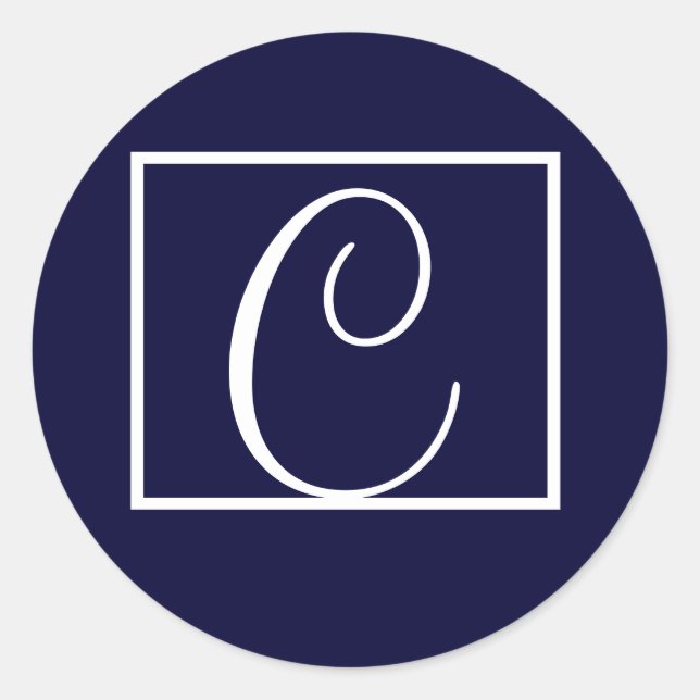 Elegante Mongram-Einladungs-Labels Runder Aufkleber (Vorderseite)