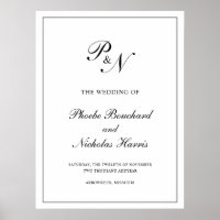 Elegante Mongram formale traditionelle Hochzeit