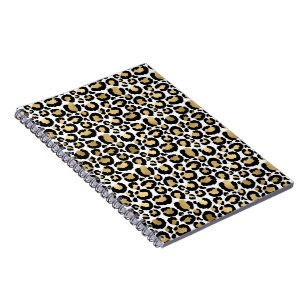 Elegante monochromatische Leopardenflecken wilde G Notizblock