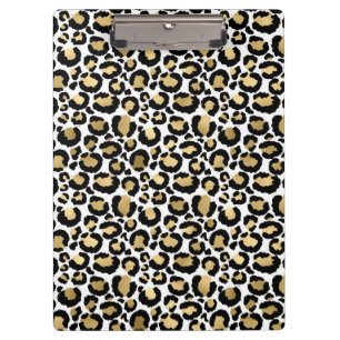 Elegante monochrome Leopardenflecken wilde Glamour Klemmbrett