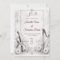 Elegante monochrome musikalische Hochzeit