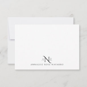 Elegante Monogram 3 Erstname Note Card Mitteilungskarte