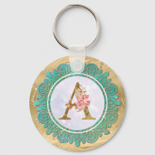 Elegante Monogram Anfangsbuchstaben mit Mandala Schlüsselanhänger