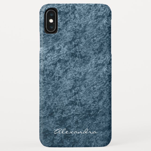 Elegante Monogram Aquamarin Aqua Blue Velvet Case-Mate iPhone Hülle (Rückseite)
