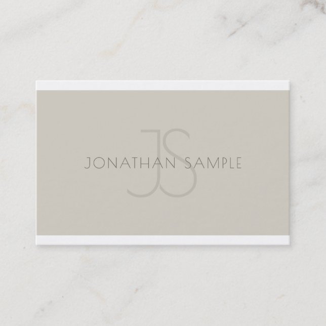 Elegante Monogram Beruflich Sleek Template Luxe Visitenkarte (Vorderseite)