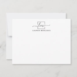 Elegante Monogram Beruflich Stationery Mitteilungskarte