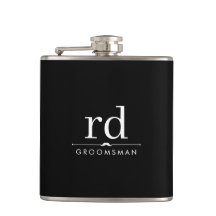 Elegante Monogram Black and White Trauzeugen Gift