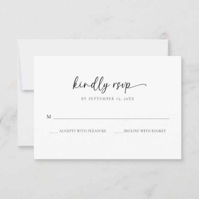 Elegante Monogram Black and White Wedding RSVP Car Dankeskarte (Vorderseite)