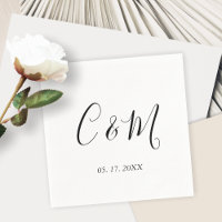 Elegante Monogram Black and White Wedding