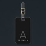 Elegante Monogram Black Gray Custom Gepäckanhänger<br><div class="desc">Der elegante und Berufliche Monogram Initial Name Custom Printed Luggage Tag in Schwarz,  Weiß und Grau sieht klassisch und männlich auf jedem schwarzen Gepäck aus,  sodass sich Ihr Gepäck leicht identifizieren lässt,  ohne sich in abscheulicher Weise stehend zu machen,  sodass Sie immer elegant,  beruflich und sauber aussehen und zusammensetzen.</div>