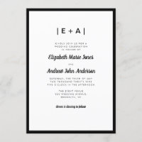 Elegante Monogram Black Modern Bold Wedding