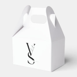 Elegante Monogram Black & White Gevor Box Geschenkschachtel