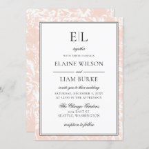 Elegante Monogram Blush Floral Wedding