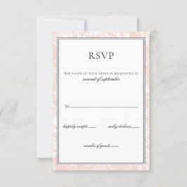 Elegante Monogram Blush Floral Wedding rsvp Karte