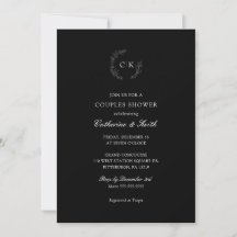 Elegante Monogram Bridal Couples Einladung