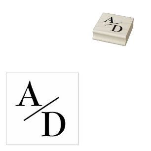 Elegante Monogram Bride Groom Moderne Hochzeit Gummistempel