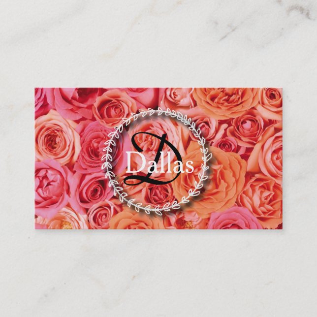 Elegante Monogram Business Card Visitenkarte (Vorderseite)