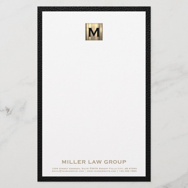 Elegante Monogram Business Stationery Briefpapier (Vorderseite)