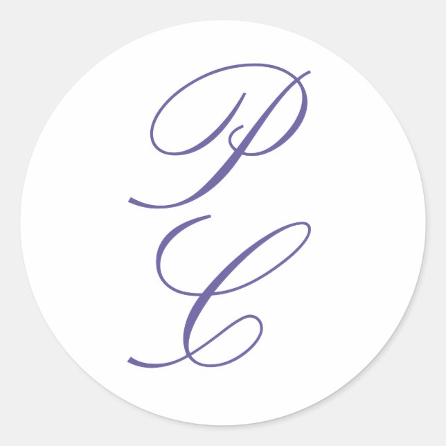 Elegante Monogram Calligrafy Wedding Runder Aufkleber (Vorderseite)