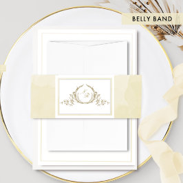 Elegante Monogram Champagne Watercolor, Wedding Einladungsbanderole