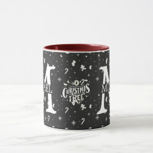 Elegante Monogram Decorative Weihnachtsfeiertage Tasse