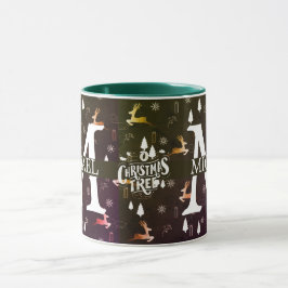 Elegante Monogram Decorative Weihnachtsfeiertage Tasse