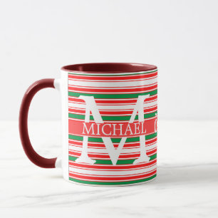 Elegante Monogram Decorative Weihnachtsfeiertage Tasse