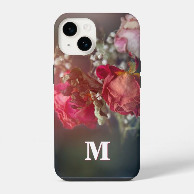 Elegante monogram Dried Blume Custom iPhone Case Hülle (Rückseite)