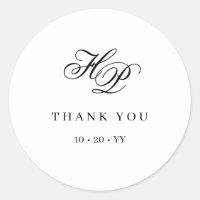 Elegante Monogram Erstklassige Schwarz-Weiß-Hochze