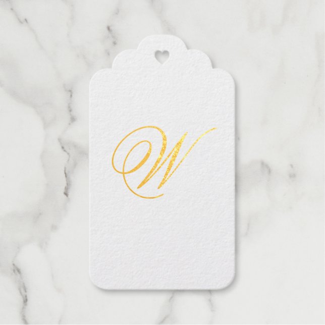 Elegante Monogram Erstmaliges Selbstfarben Geschenkanhänger (Vorderseite)