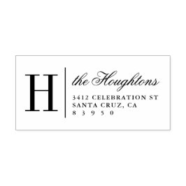 Elegante Monogram Familienname-Rücksendeadresse Gummistempel