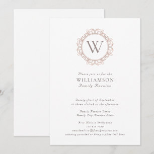 Elegante Monogram Family Wiedersehen Einladung