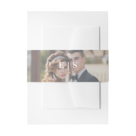 Elegante Monogram Foto Wedding Einladungsbanderole
