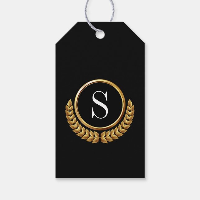 Elegante Monogram-Geschenktags Geschenkanhänger (Vorderseite)